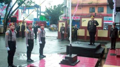 Peringati HUT ke 80 RI, Polresta Pulau Ambon Gelar Upacara Bendera