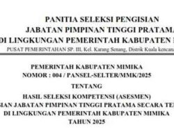 Hasil Seleksi JPT Mimika: 58 Lolos Tahap Lanjut, 1 Peserta Mundur