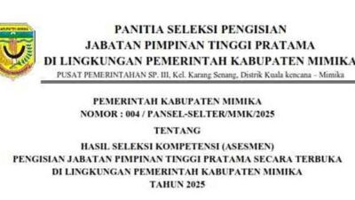 Seleksi JTP Pemkab Mimika 2025