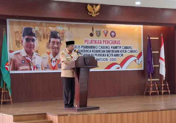 Kepengurusan Pramuka Kota Ambon 2025-2030 Resmi Dilantik, Ini Pesan Bodewin 2 Wali Kota Bodewin Wattimena 2