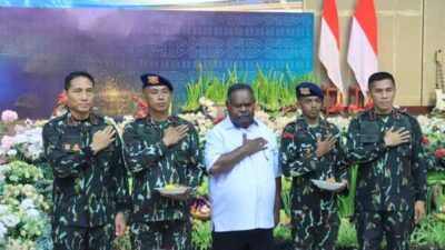 Gubernur Papua Barat Daya Elisa Kambu Hadiri Syukuran HUT Brimob ke-80 di Gedung Lamberth Jitmau, Kota Sorong, Jumat (14/11/2025). Foto/KENN