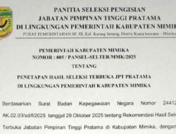 Tiga Besar Hasil Selter JPT Pratama Mimika 2025 Resmi Diumumkan, Ini Daftarnya