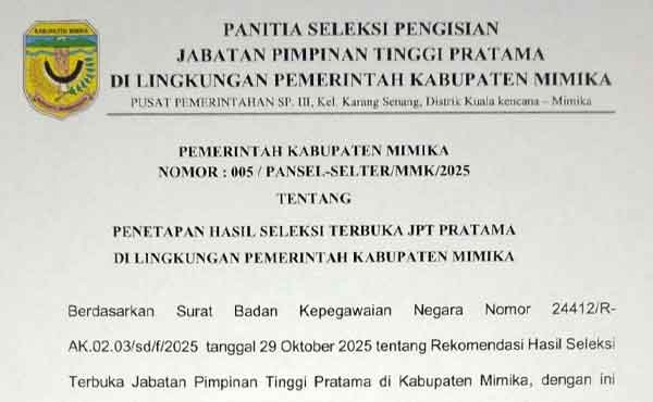 Pengumuman Selter JPT Pratama Mimila