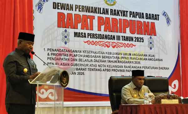 RAPBD Papua Barat 2026 Sebesar 4,4 Triliun, Ini Penjelasan Gubernur Mandacan 2 DPRP PB Gubernur PB RAPBD 2026