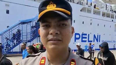 Pastikan Mudik NATARU Lancar, Polsek KP3 Perketat Keamanan di Pelabuban Sorong