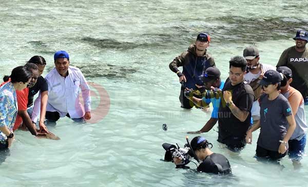 Lepas Bibit Hiu Belimbing, Gubernur Elkam Larang Pengrusakan Biota Laut di Raja Ampat 2 Gub PBD Hiu Belimbing R4 2