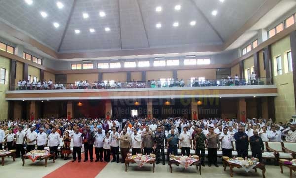 Perayaan Natal Gabungan Pemerintahan, TNI - Polri dan masyarakat Provinsi Papua Barat Daya di Gedung Lambertus Jitmau, Kota Sorong, Rabu (7/1/2026) / Foto : KENN