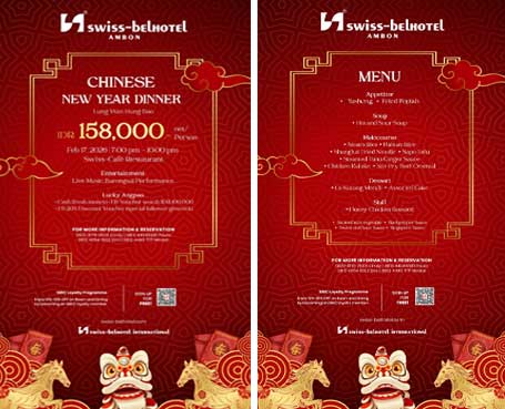 Rayakan Imlek, Swiss-Belhotel Ambon Hadirkan Dinner Spesial “All You Can Eat” 1 Swiss Bel Hotel Ambon Special Tahun Baru Imlek 2026