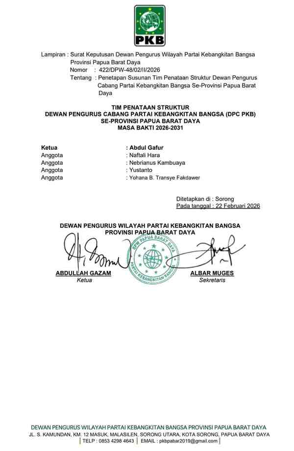 DPW PKB PBD Terima Mandat Bentuk Tim Penataan Struktur DPC Masa Bakti 2026–2031 2 IMG 20260223 WA0002
