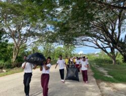 Gelar Kerja Bakti, Polda PBD Bersihkan Sepanjang Ruas Jalan Sandiwon
