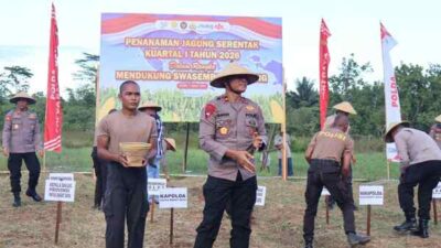 Polda PBD Tanam Jagung Pipil Serentak Dukung Ketahanan Pangan