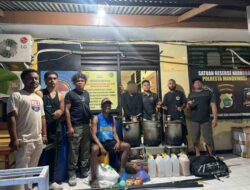 Ungkap Lokasi Produksi Minlok di Wilayah Hukumnya, Polresta Manokwari Ringkus 3 Tersangka dan BB