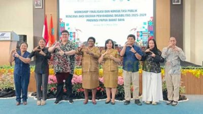 BAPPERIDA PBD Finalisasi Rencana Aksi Daerah Disabilitas 2025–2029 34 Workshop Finalisasi dan Konsultasi publik Rencana Aksi Daerah (RAD) Penyandang Disabilitas Tahun 2025–2029 di Hotel Royal Mamberamo Sorong//Foto : Suzan