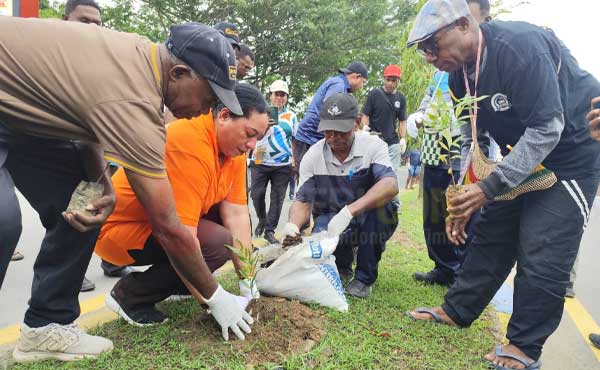 HUT ke 49 Kampung Klasaman: Pemkot Sorong Deklarasi Kebersihan-Tanam 150 Pohon 3 Pemkot Sorong HUT 49 Kp Klasaman Tanam Pohon3