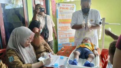 Pencanangan Virus Campak dan Difteri di Posyandu Kelurahan Klasabi, Distrik Sorong Manoi, Kota Sorong, Papua Barat Daya, Senin (13/4/2026) / Foto : KENN