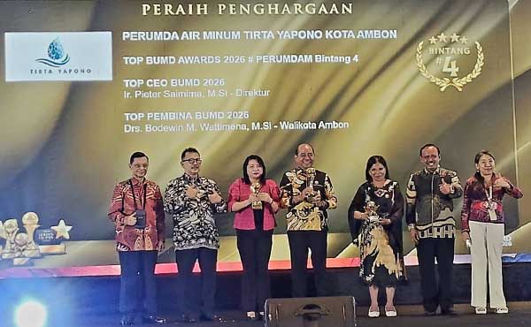 Perumdam Tirta Yapono Raih Top BUMD Bintang 4, Wali Kota Ambon Apresiasi 1 Perumdam Tirta Yapono Top BUMD Bintang 4