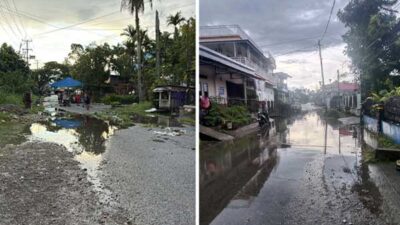 Kadistrik MIRU Banjir Belakang Kantor Pos Mimika