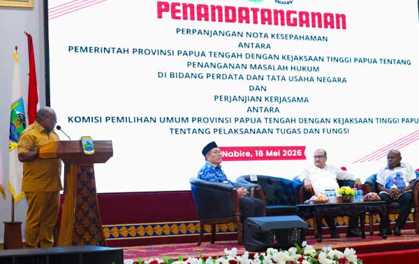 Pemprov-KPU Papua Tengah Teken Nota Kesepahaman dan PKS dengan Kejati Papua 2 Pemprov PT Kejati Papua Teken MoU5