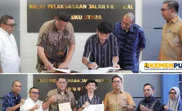 BPJN Malut Teken Kontrak Penanganan Longsoran Jalan Nasional di Pulau Ternate 1 BPJN Malut Teken Kontrak Tangani Longsor P Ternate