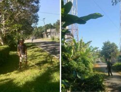 Semangat Gotong Royong Terjaga, Pemdes-Warga Waesamu Bersihkan Jalan serta Fasum