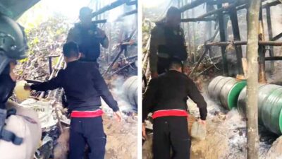 Ungkap Lokasi Penyulingan, Polisi Amankan Ratusan Miras CT di Dua Lokasi 14 Polda PBD Amankn miras CT