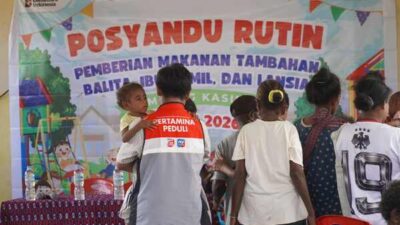 Cegah Stunting, Kilang Kasim Gelar Posyandu Terpadu di Kampung Kasimle