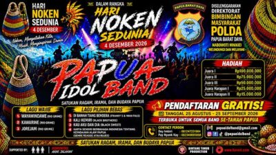 Ditbinmas Polda PBD Gelar Papua Idol Band 2026 Sambut Hari Noken Sedunia 16 Lomba BAND Sambut Hari Noken 2026