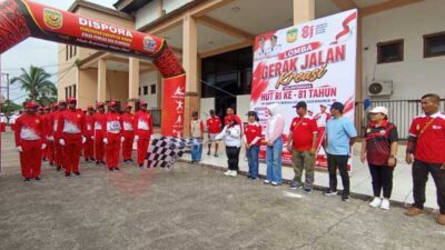 28 Tim Putra Ramaikan Gerak Jalan Kreasi HUT ke 81 RI di Mimika 14 Lomba Gerak Jalan Kreasi Putra Mimika HUT RI