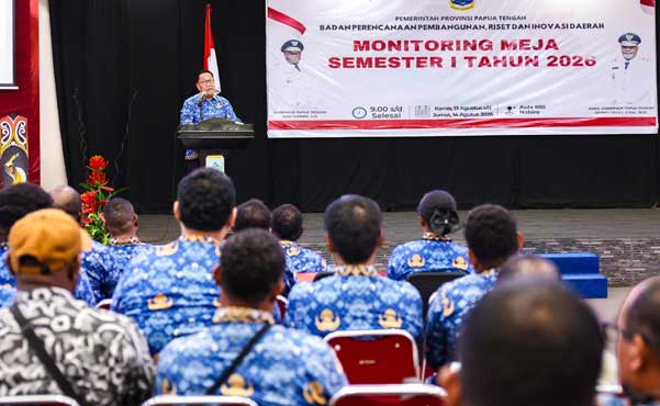 APBD Baru Terserap 33,37 Persen, Pemprov Papua Tengah Dorong Percepatan 1 Pemprov PT Monitoring Meja APBD 2026