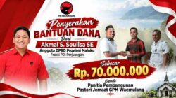 Akmal Soulisa Salurkan Rp70 Juta Bangun Pastori Jemaat GPM Waemulang 6 1790036522067