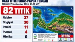 82 Titik Panas Terdeteksi di Papua Tengah, Mimika Nihil Hotspot