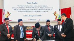Gub PT Teken Nota Kesepakatan KUA PPAS APBD P 2026