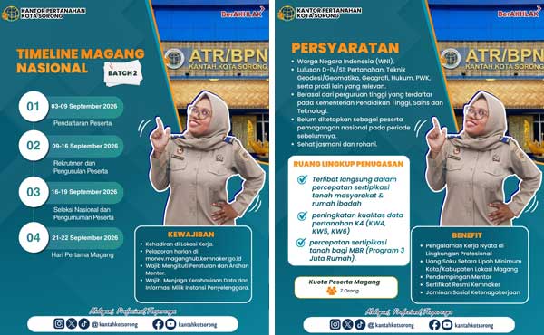 Kantah Kota Sorong Buka Rekrutmen Program Magang Nasional Batch 2 3 Kantah Kota Sorong Magang Hub 2