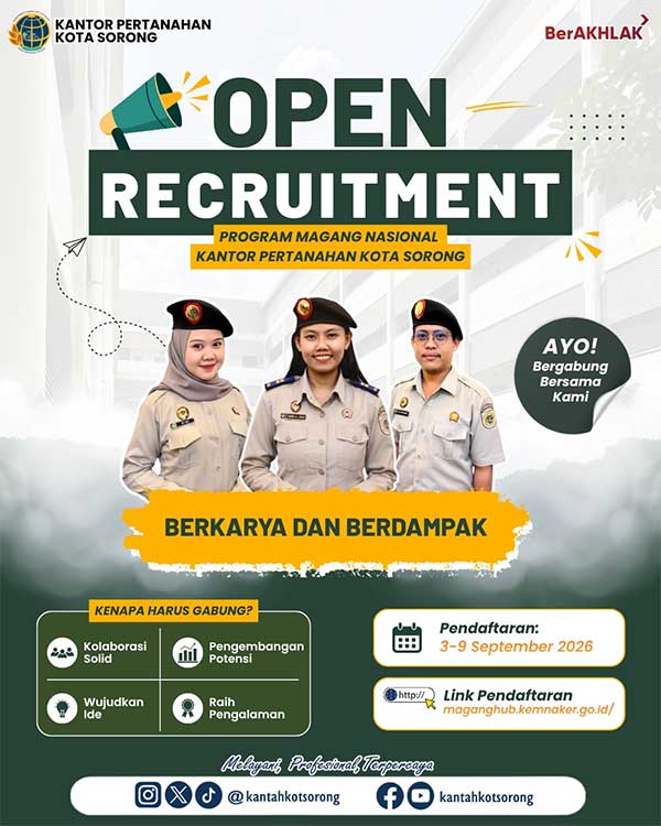 Kantah Kota Sorong Buka Rekrutmen Program Magang Nasional Batch 2 2 Kantah Kota Sorong Perekrutan Magang Hub 2
