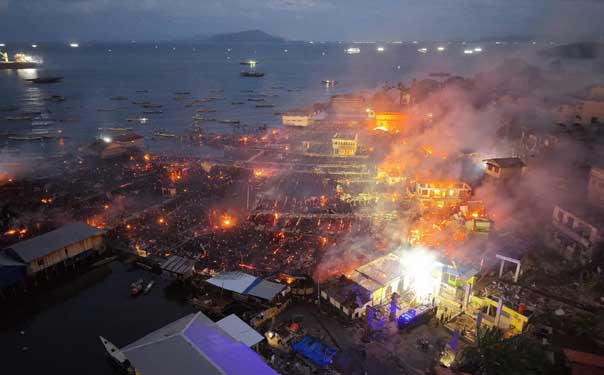 Kebakaran Kampun Nelayan Dok V Bawah