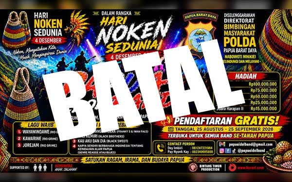 Ajang Papua Idol Band Resmi Dibatalkan, Jumlah Peserta Belum Penuhi Target