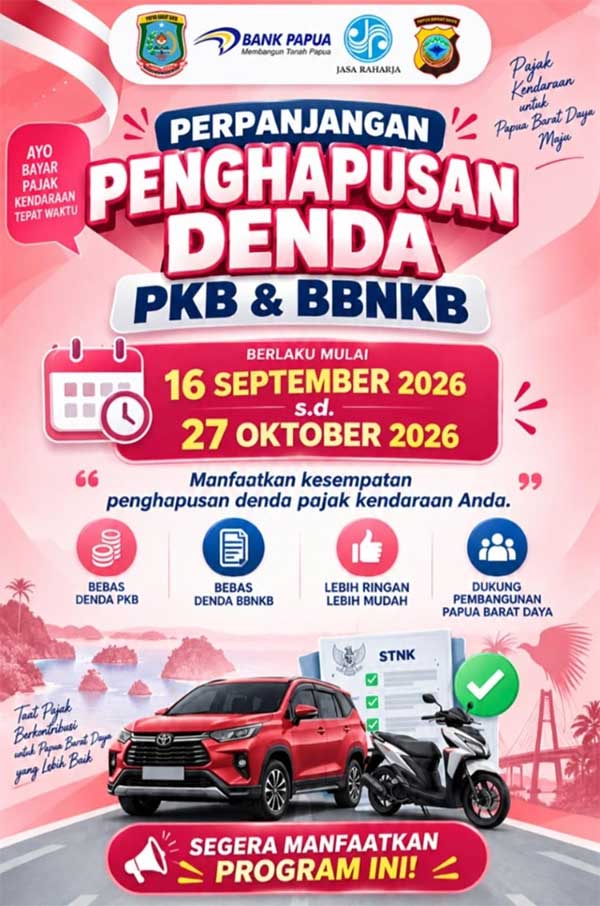 Pemprov PBD Kembali Perpanjang Penghapusan Denda PKB-BBNKB, Ini Alasannya 2 Penghapusan Denda PKB BBNKB PBD