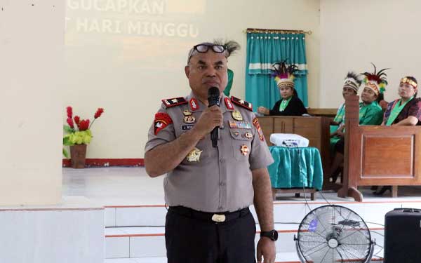Kapolda PT Minggu Kasih di GKI Mimika