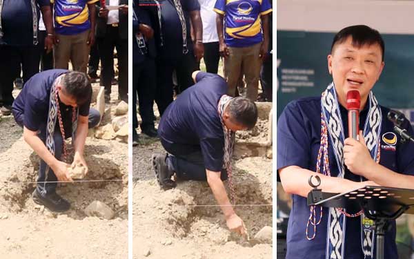 Letakkan Batu Pertama Sekretariat NasDem Tambrauw, Rico Sia Bawa Pesan Ketum