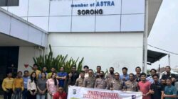 Satlantas Sorong Edukasi Safety Riding kepada karyawan PT United Tractors Tbk